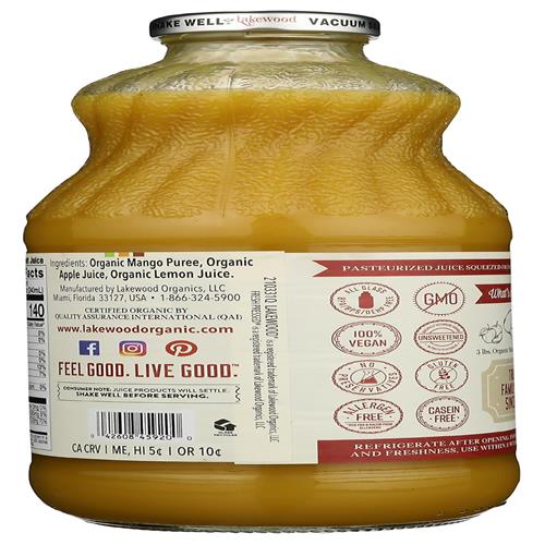 Lakewood Juice Mango Organic, 32 Oz