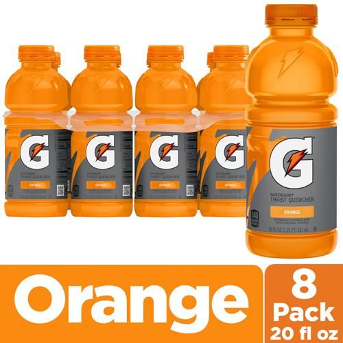 Gatorade Thirst Quencher, Orange, 20 Fl Oz (Pack Of 8)