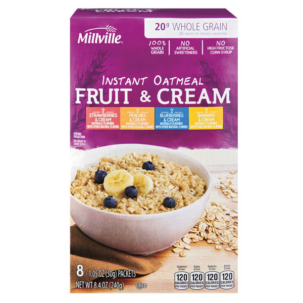 Millville Fruit & Cream Oatmeal Variety Pack, 8 count