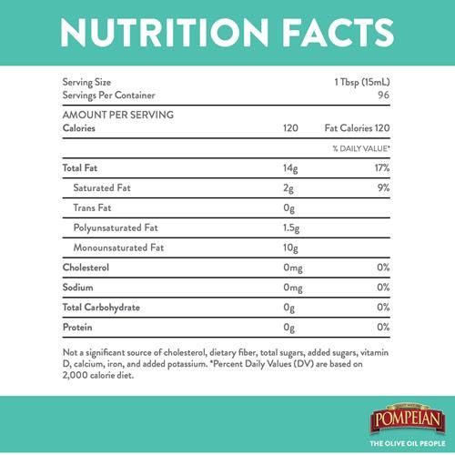 Pompeian Rich Taste Olive Oil, Full Flavor, Perfect For Grilling & Sauces, Naturally Gluten-Free, Non-Allergenic, Non-Gmo, 48 Fl. Oz.