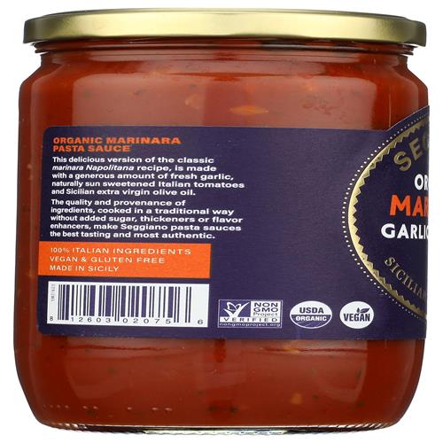 Seggiano Organic Garlic Marinara Pasta Sauce, 24 Oz
