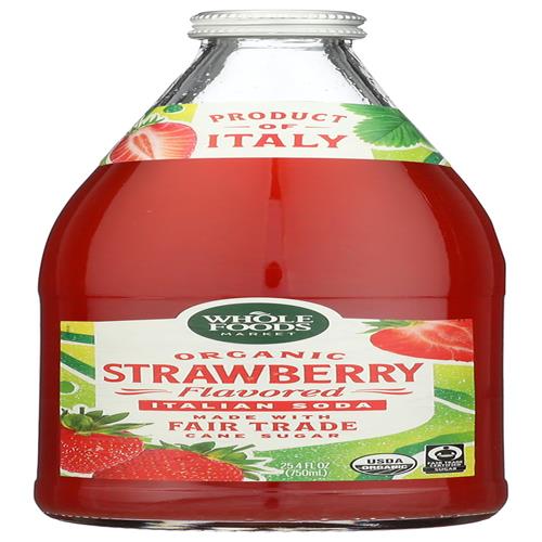 Whole Foods Market Organic Strawberry Flavored Italian Soda, 25.4 Fz