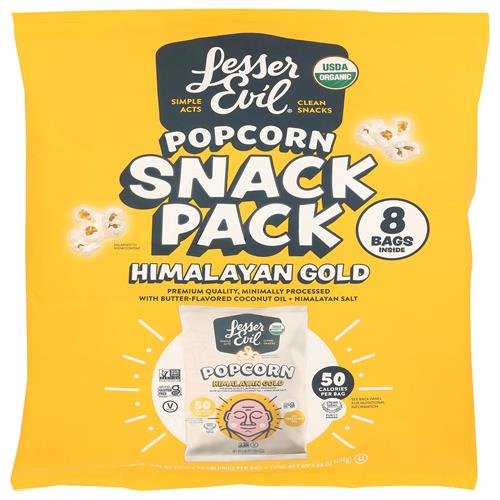 Lesserevil Organic Himalayan Gold Popcorn Multipack, 3.68 Oz