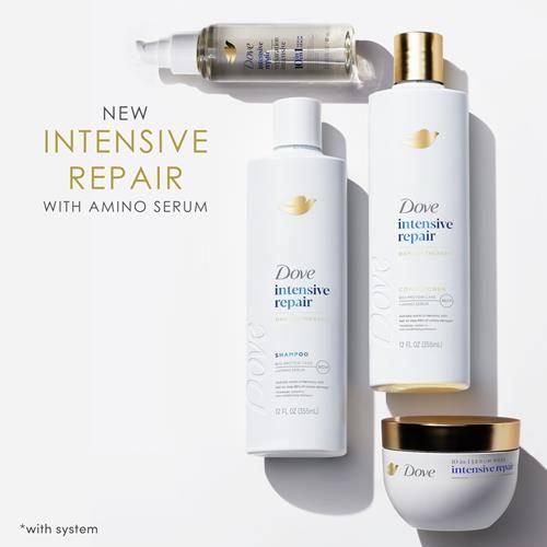 Dove Shampoo And Conditioner Intensive Repair 2 Count For Damaged Hair Bio-Protein Care Technology And Amino Serum 12 Fl Oz
