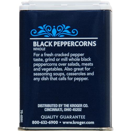 Kroger Whole Black Peppercorns 1.75 oz