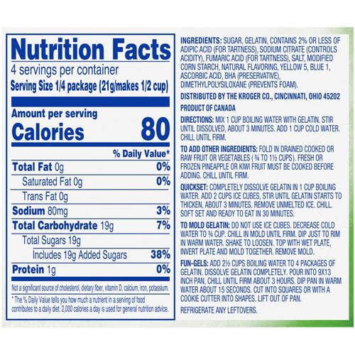 Kroger Lime Gelatin Dessert Mix 3 oz