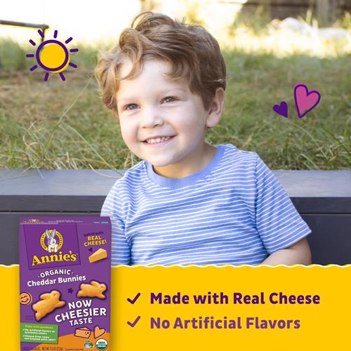 Annies Organic Cheddar Bunnies Baked Snack Crackers, Original, 7.5 Oz