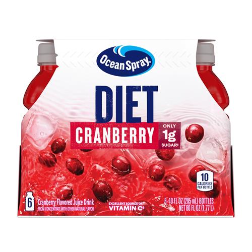 Ocean Spray Diet Cranberry Juice Drinks, 10 Fl Oz Bottles, 6 Count (Pack Of 1)