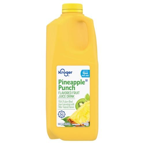 Kroger Pineapple Punch From Concentrate Flavored Fruit Juice Drink 1/2 gal