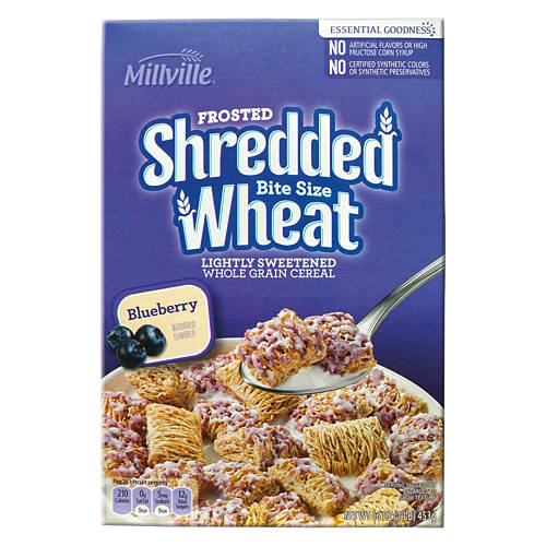 Millville Blueberry Frosted Shredded Wheat Cereal, 16 oz