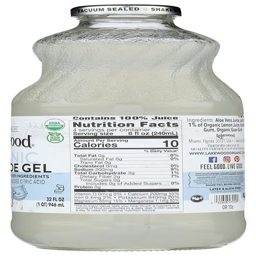 Lakewood, Organic Aloe Vera Gel Juice, 32 Oz