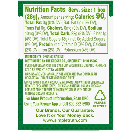 Simple Truth Organic Seedless Raisins Multipack 6 pk / 1 oz
