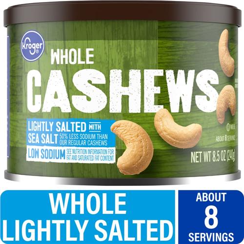 Kroger Whole Lightly Sea Salted Cashews 8.5 oz