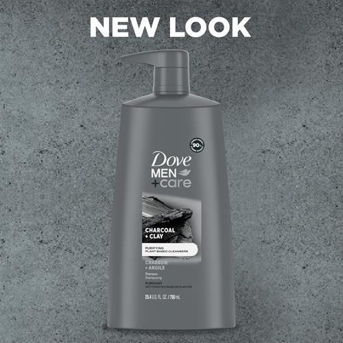 Dove Men+Care Men Shampoo For Healthy-Looking Hair Charcoal + Clay Naturally Derived Plant Based Cleansers 25.4 Oz