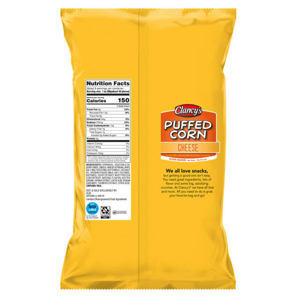Clancy's Cheese Puffed Corn, 5 oz