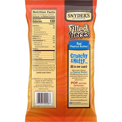 Snyders Of Hanover Pretzels Pieces, Peanut Butter Filled, 10 Ounce Bag