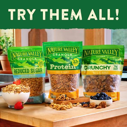 Nature Valley Protein Granola, Oats And Dark Chocolate Granola, Resealable Snack Pouch, 11 Oz