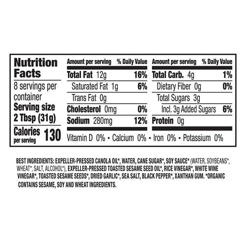 Annies Organic Asian Sesame Salad Dressing, Non-Gmo, 8 Fl Oz