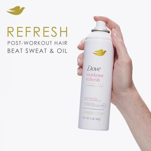 Dove Advanced Dry Shampoo Workout Refresh & Revive Post Workout Hair Without Water Lasting Fragrance For 2 Days 5 Oz