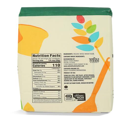 Whole Foods Market Organic 100% Whole Wheat Flour, 80 Oz