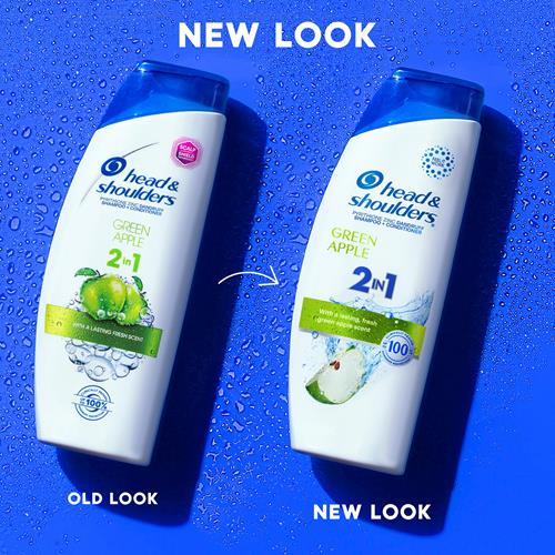 Head And Shoulders 2 In 1 Dandruff Shampoo And Conditioner, Green Apple, 12.5 Oz
