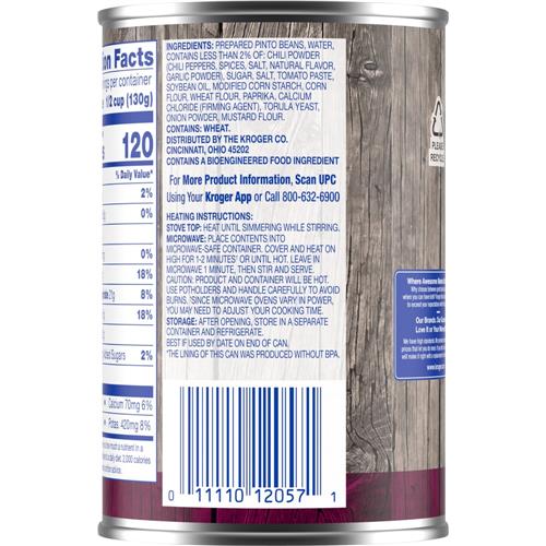 Kroger Chili Mild Canned Beans 15.5 oz
