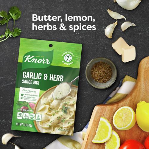 Knorr Sauce Mix Garlic & Herb Creamy Pasta Sauce For Simple Meals And Sides No Artificial Flavors, No Added Msg 1.6 Oz
