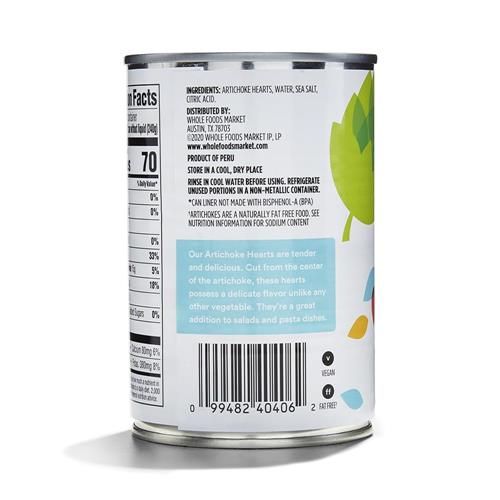 Whole Foods Market, Artichoke Hearts, 14.1 Ounce