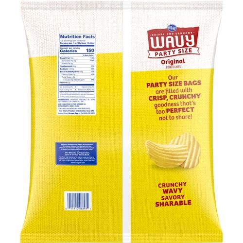 Kroger Original Wavy Potato Chips Party Size 13 oz