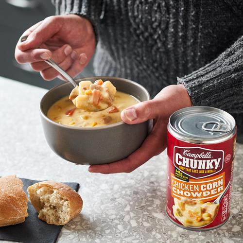 Campbells Chunky Soup, Chicken Corn Chowder Soup, 18.8 Oz Can