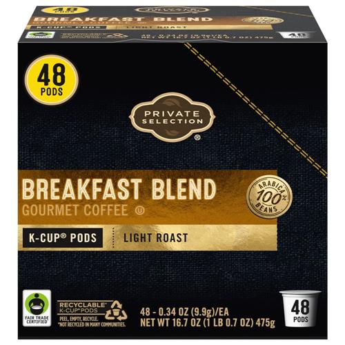 Private Selection Breakfast Blend Light Roast Coffee Pods 48 ct