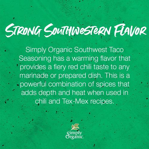 Simply Organic Southwest Taco, Seasoning Mix, Certified Organic, 1.13 Oz