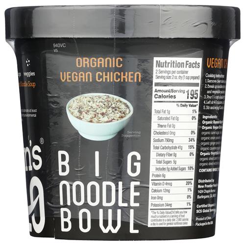 Oceans Halo, Organic And Vegan Chicken Noodle Bowl, 4.02 Ounce
