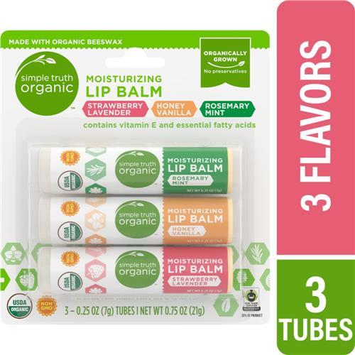 Smple Truth Organic Moisturizing Lip Balm Variety Pack 3 ct / 0.25 oz