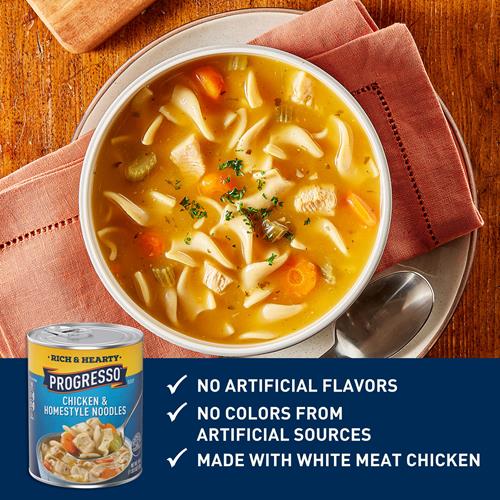 Progresso Rich & Hearty, Chicken & Homestyle Noodle Canned Soup, 19 Oz.