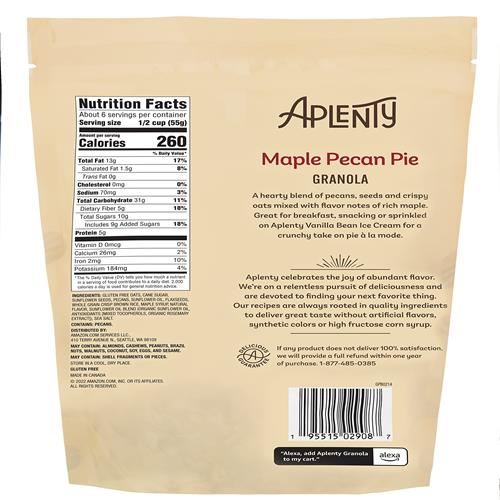 Aplenty Maple Pecan Pie Granola, 11 Oz