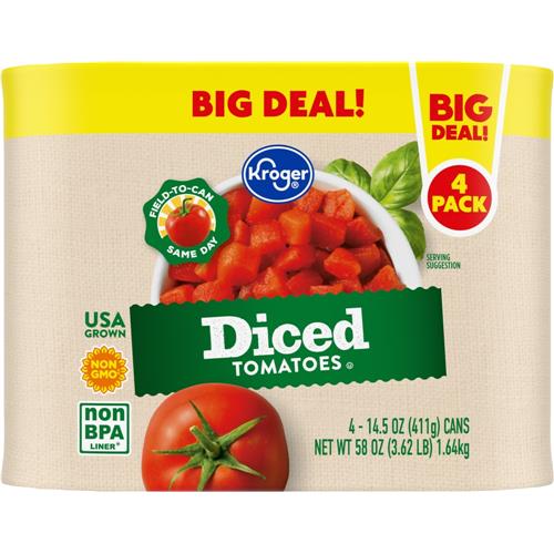 Kroger Diced Tomatoes 14.5 oz / 4 pk