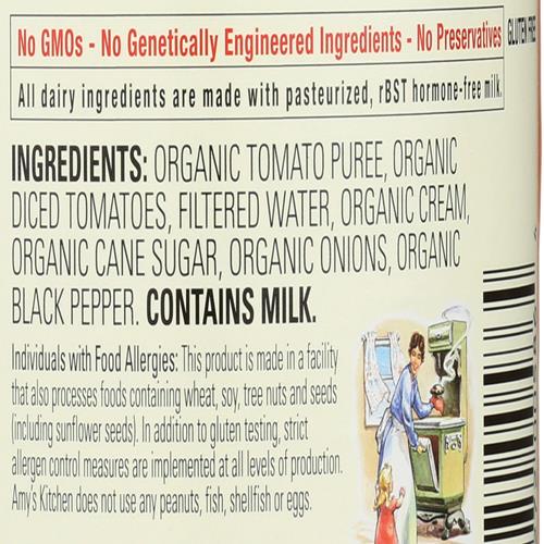 Amys, Soup Tomato Chunky Bisque Low Sodium Organic, 14.5 Ounce
