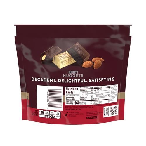 Hersheys Nuggets Special Dark Chocolate With Almonds Candy Share Pack, 10.1 Oz