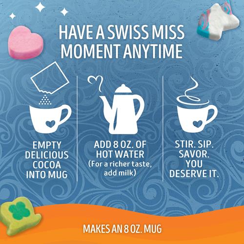 Swiss Miss Chocolate Flavored Hot Cocoa Mix With Lucky Charms Marshmallows, 6 Count Hot Cocoa Mix Packets