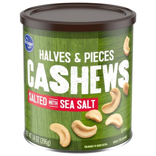 Kroger Salted Halves & Pieces Cashew Nuts 14 oz