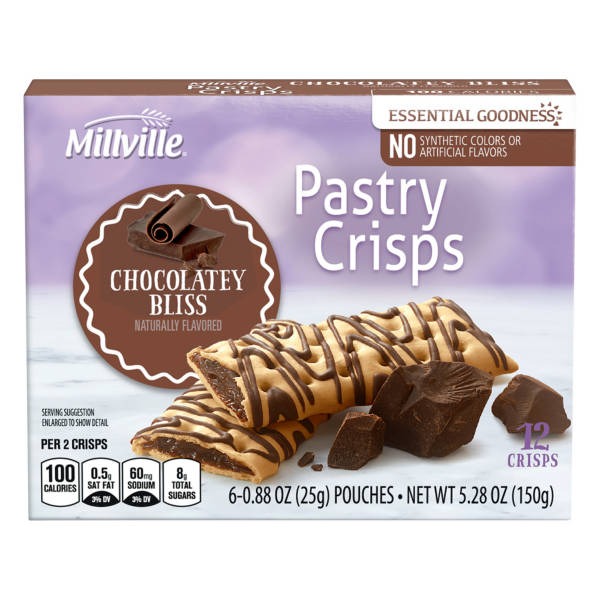 Millville Chocolate Pastry Crisps, 6 count