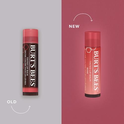 Burts Bees Lip Tint Balm Valentines Day Gifts With Long Lasting 2 In 1 Duo Tinted Balm Formula, Color Infused With Hydrating Shea Butter For A Natural Looking Buildable Finish, Petal Rose (2-Pack