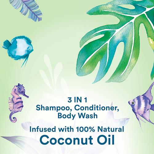Suave Kids Naturals 3In1 Shampoo Conditioner Body Wash Kids 3 In 1 With Coconut Oil Dermatologist-Tested And Tear-Free Shampoo Conditioner Bodywash 16.5 Oz