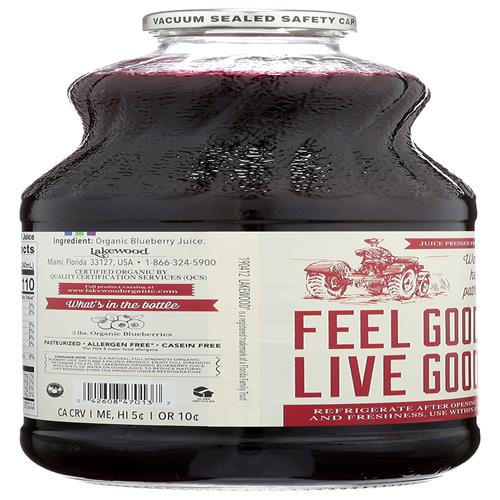 Lakewood Organic Pure Juice, Blueberry, 32 Fz