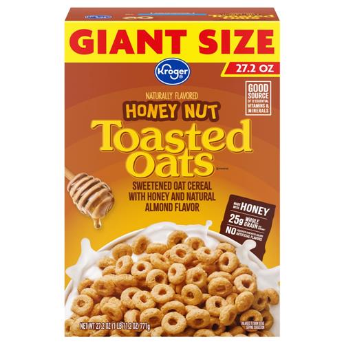Kroger Honey Nut Toasted Oats Cereal 27.2 oz