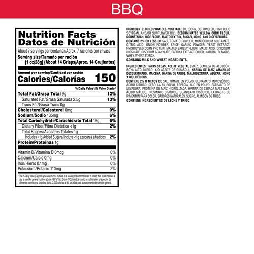 Pringles Potato Crisps Chips, Lunch Snacks, On-The-Go Snacks, Party Stack, Bbq, 7.1Oz Can (1 Can)