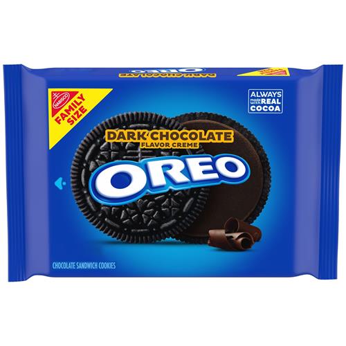 Oreo Dark Chocolate Crème Chocolate Sandwich Cookies, Family Size, 17 Oz