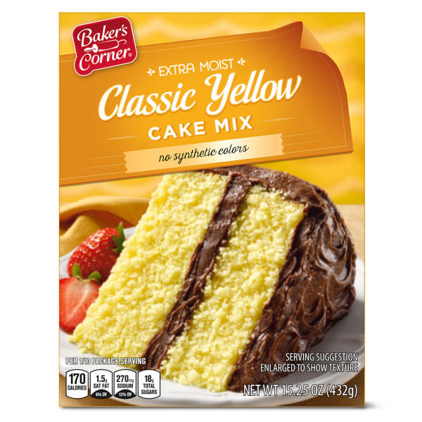 Baker's Corner Extra  Moist Classic Yellow Cake Mix, 15.25 oz