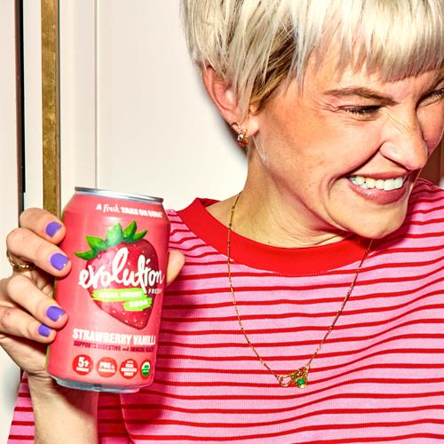 Evolution Fresh Organic Strawberry Vanilla Fruit Soda, 12 Fz
